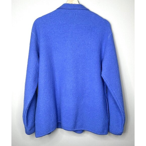 Tabi Womens Cardigan Sweater 100% Wool Grandma Full Zip Long Sleeve Blue Large - Picture 2 of 10